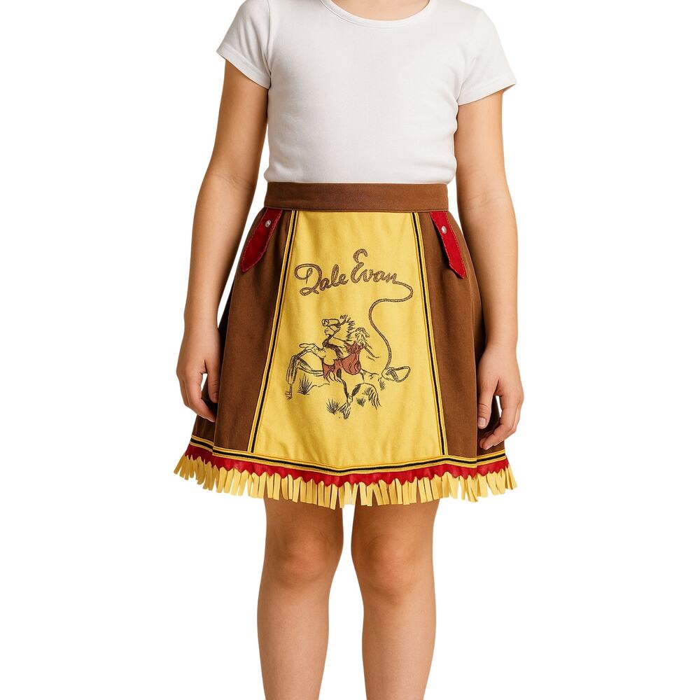 Vintage 1950s Dale Evans Cowgirl Skirt – Child Size Western Rodeo Fringe Costume